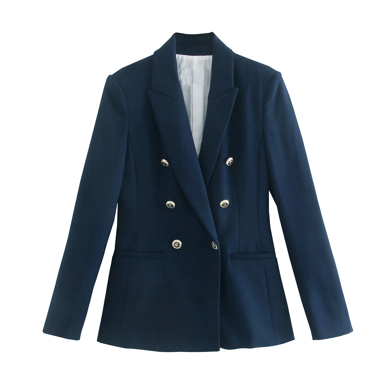 

Женский увядший Блейзер, повседневный однотонный двубортный блейзер в английском стиле, женские блейзеры и куртки, 2021