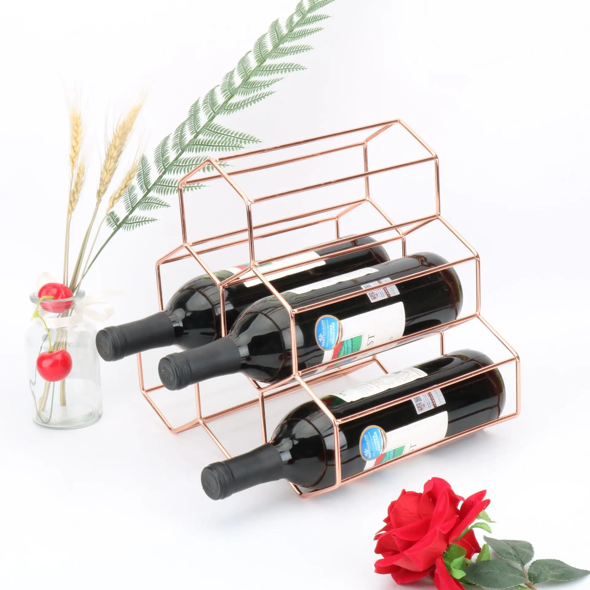 

European golden, wrought iron wine frame, the sitting room creative wine display honeycomb bar decorate furnishing articles