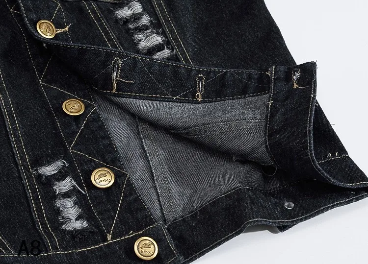

2020 New Men's Denim Waistcoat Cowboy Slim Style Fashion Male Jacket Sleeveless Work Vest Ripped Men's Jean Jacket Coat S~6XL