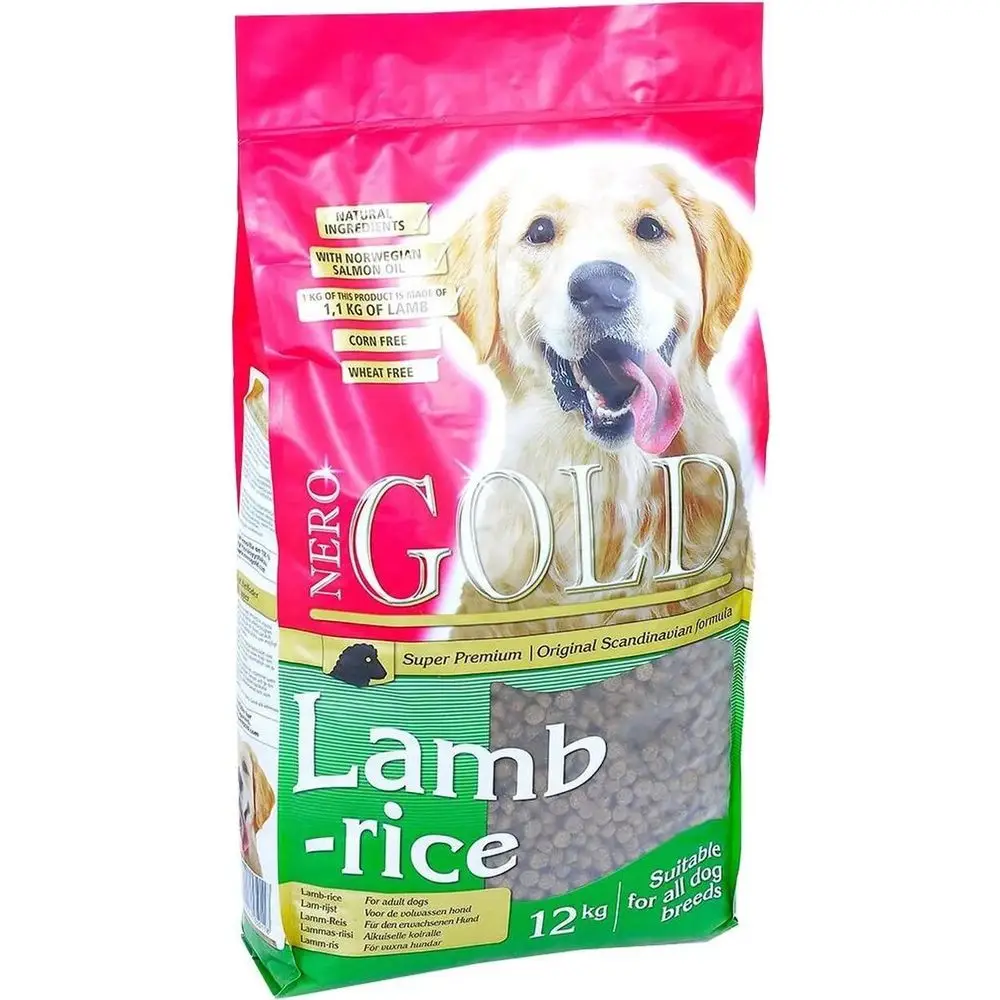 Nero Gold корм для собак, ягненок, с рисом 12 кг