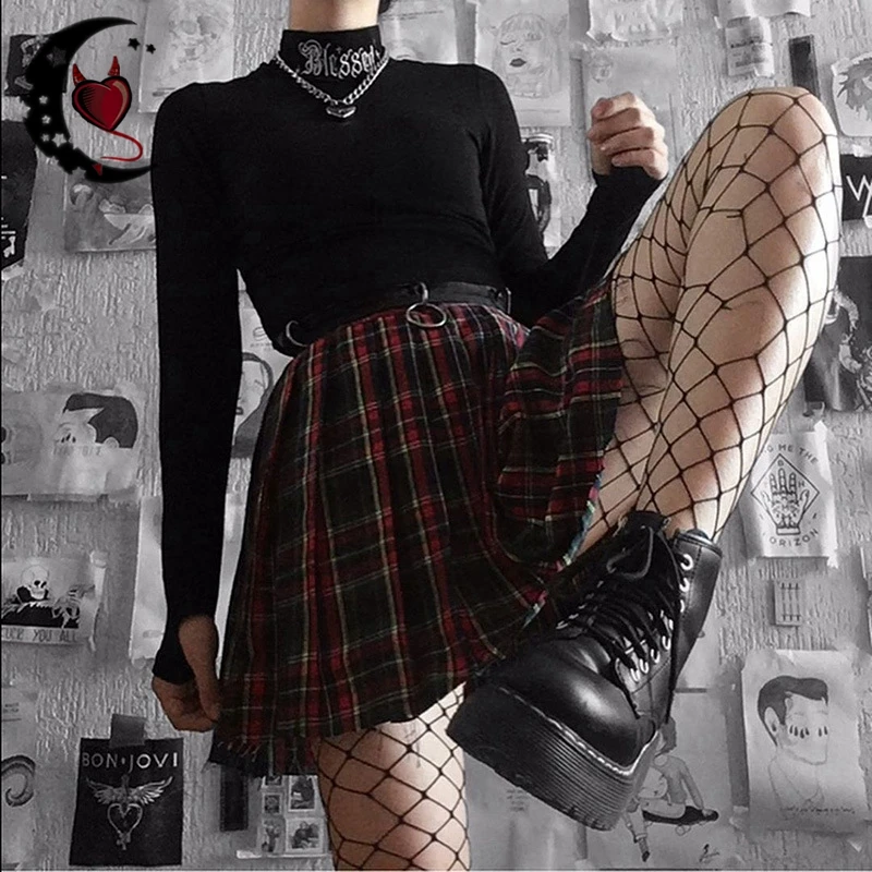 Женские черные облегающие кроп топы с длинным рукавом винтажные готические