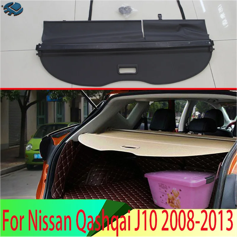 For Nissan Qashqai J10 2008-2013 Aluminum+Canvas Rear Cargo Cover privacy Trunk Screen Security Shield shade Accessories