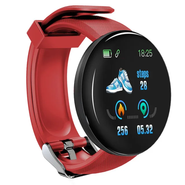 red FXM, Bluetooth, умные мужские часы, кровяное давление, круглые цифровые часы, женские водонепроницаемые спортивные часы, WhatsApp для Android IOS - Цвет: red