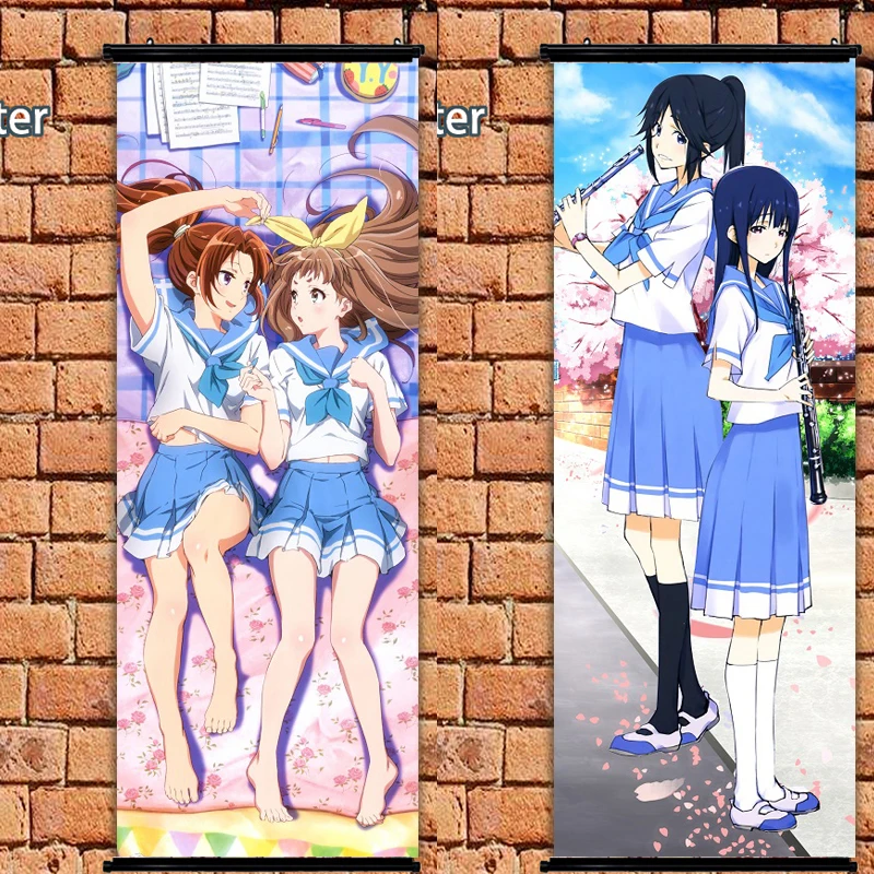 Аниме постер hibike! Настенный прокрутка euphonium Oumae Kumiko Kousaka Reina 105x40 см художественные