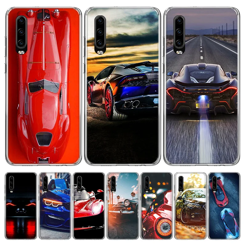 Красный спортивный автомобильный Классический чехол для телефона Huawei P40 P30 P20 Mate 30