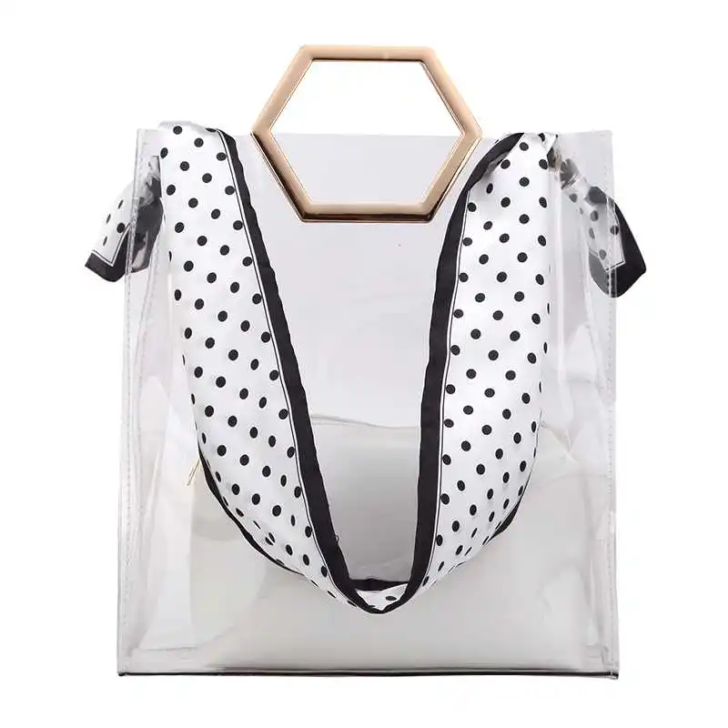 Прозрачная сумка для женщин, сумка-тоут из ПВХ, Желейная сумка, новые дизайнерские сумки, наплечная сумка с лентой, сумка-мессенджер, составн... от AliExpress WW