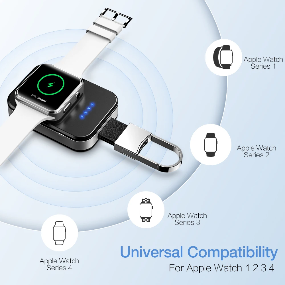QI Беспроводное зарядное устройство power Bank для iWatch 1 2 3 4 Портативный внешний мини