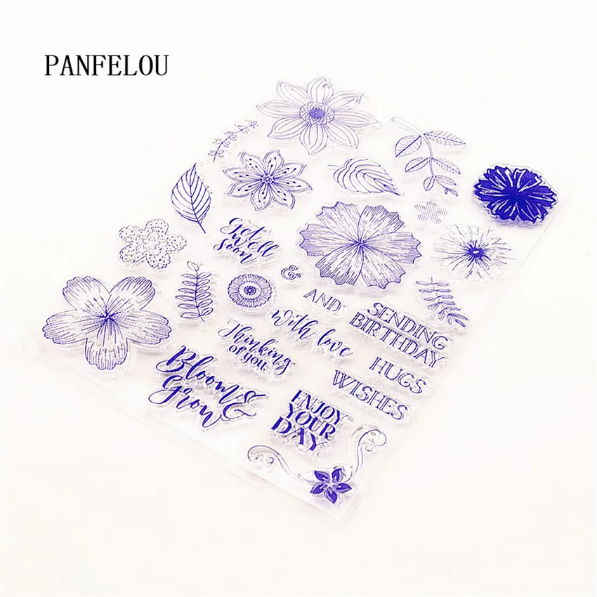 Прозрачный силиконовый штамп PANFELOU 15x21 см с изображением пригласительных