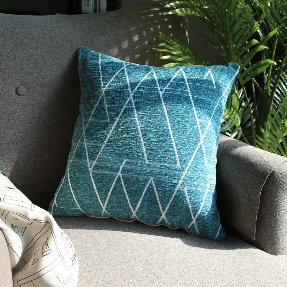 YokiSTG прочный геометрическими полосами дешевые наволочки мягкой шенили Наволочка