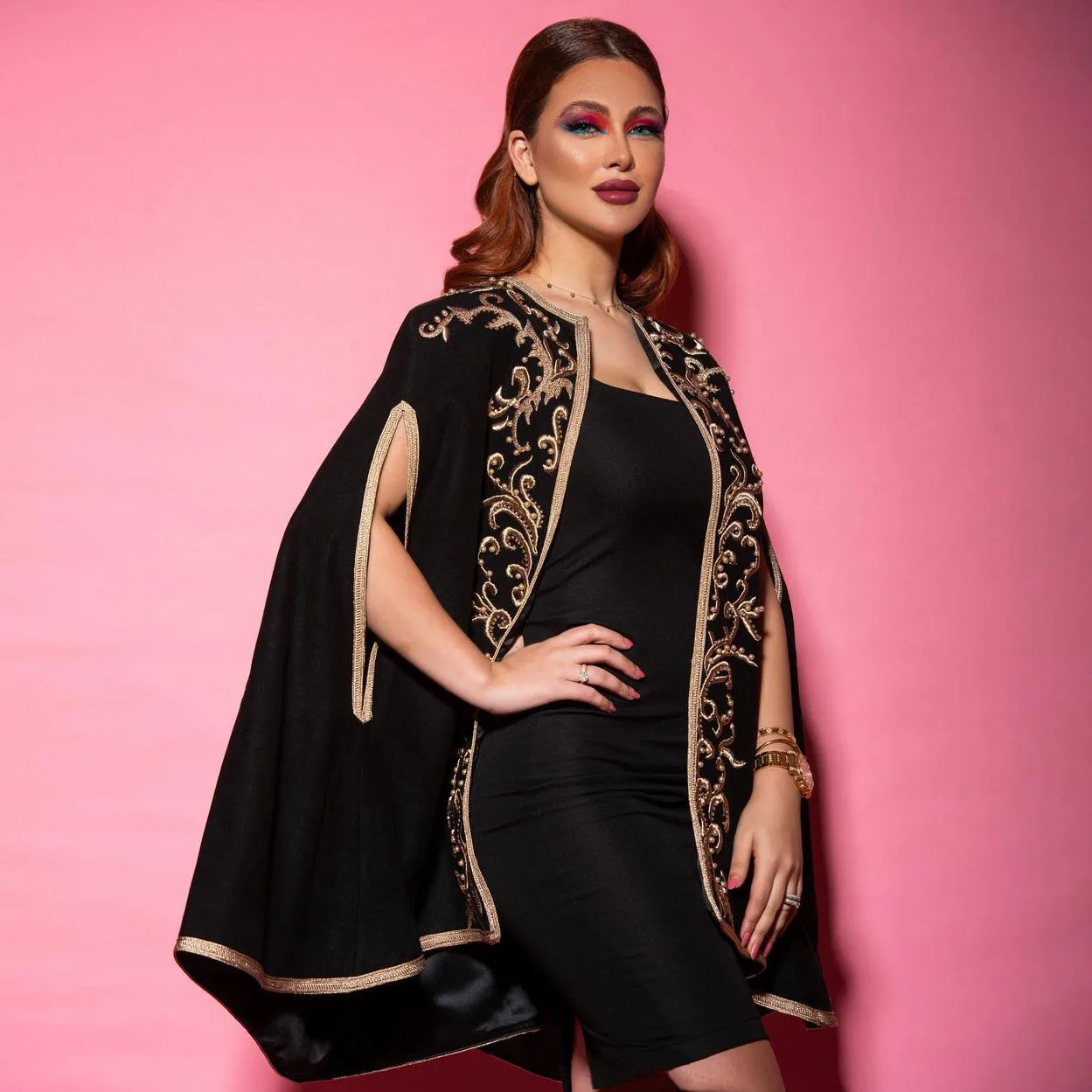 

Черный марокканский кафтан вечернее платье с аппликацией жемчужное платье для выпускного вечера для особых случаев; Сезон лето платье изго...