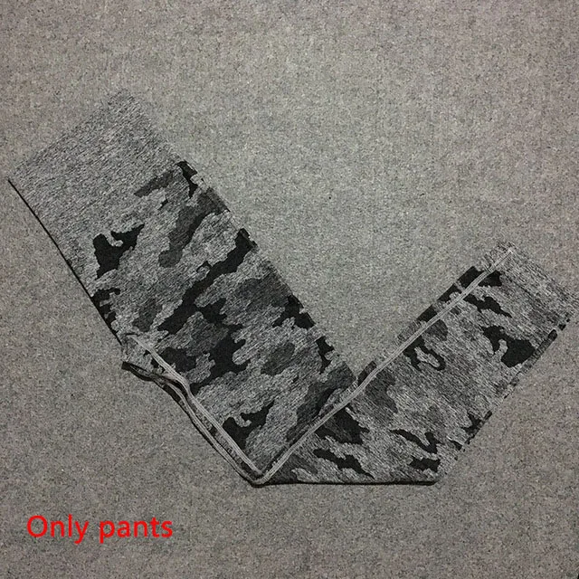 Black Pants 3 шт., камуфляжный бесшовный комплект для йоги, леггинсы с высокой талией, спортивный бюстгальтер с длинным рукавом, укороченный Топ для женщин, одежда для бега, спортивный костюм для фитнеса - Цвет: Black Pants
