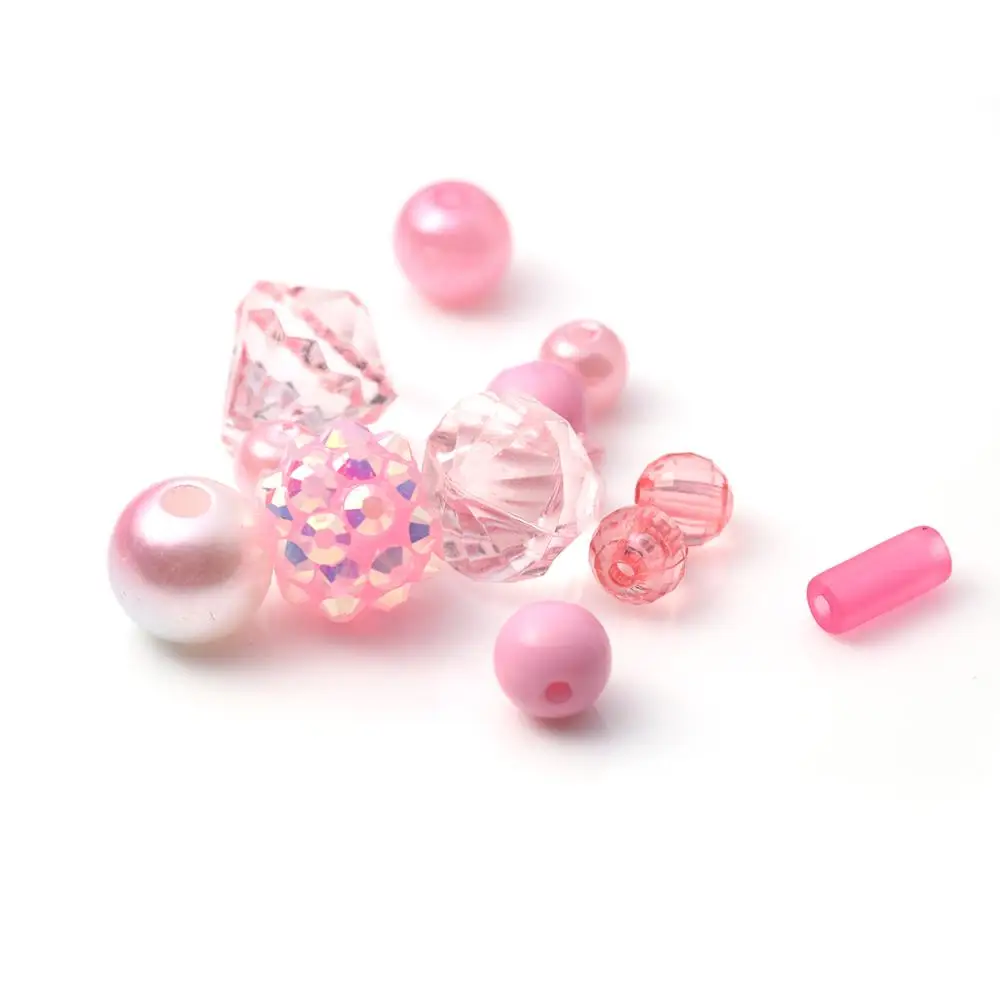 DoreenBeads Модные Акриловые Бусины круглые бежевые матовые красочные случайный для