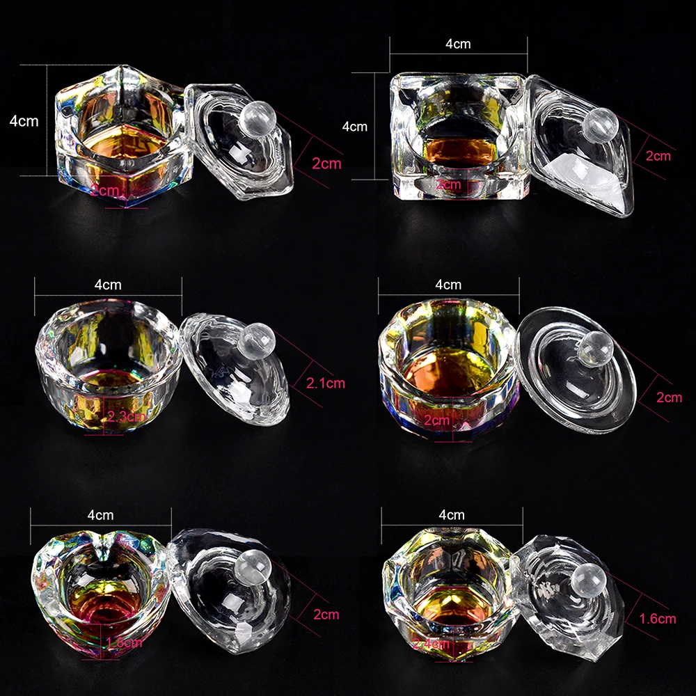 1 шт. акриловая жидкая пудра для дизайна ногтей чаша посуды Dappen стеклянная