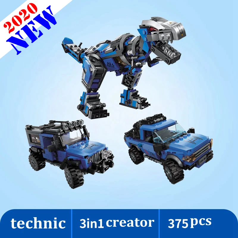 

3 in 1 creator compatible world Dinosaur building blocks Park kids toys dino suv truck technic off-road pickup vehicle