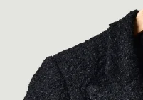 

New Autumn and Winter Suit Collar Tweed Wool Blend Long Coat