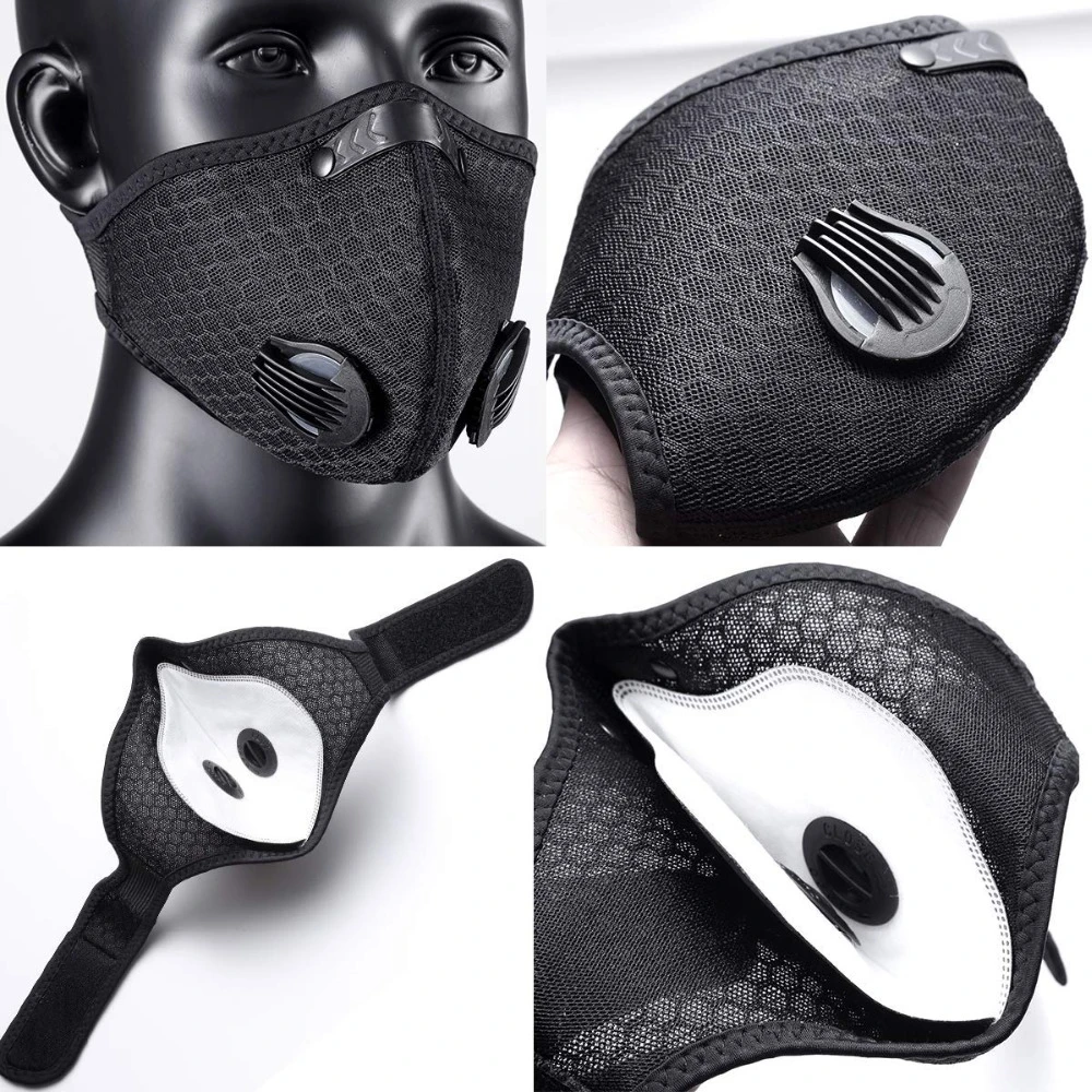 

Motorcycle Face Mask Replaceable Filters Breathing Valves Motorcycle Mask PM2.5 Anti-Pollution Breathable Anti Smog Face shield