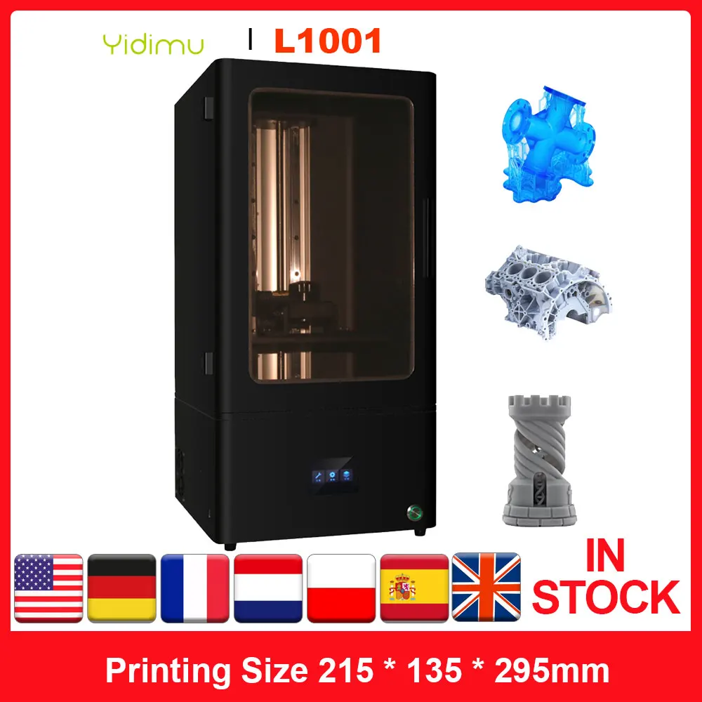 

NEW YIDIMU L1001 3D Printer UV Photocuring LCD Resin 3D Printer High Precise with 10.1 Inch 2K Monochrome LCD Offline Printing