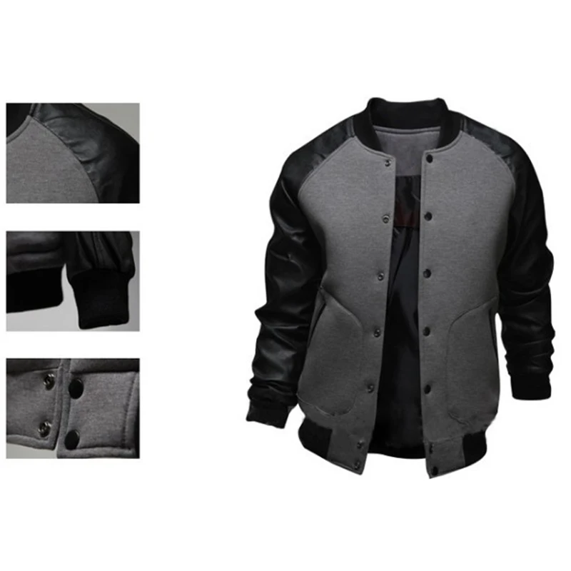 

Stylish British Jackets Menblack Gray White Four Colors Male Hoodies Fashion Slim Baseball Jacket Costume Coat