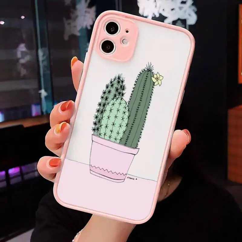 

Cactus Phone Cases Matte For iPhone 12 Mini 11 Pro XR XS Max 7 8 Plus X Hard PC Back Cover