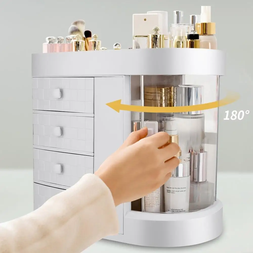 Органайзер для косметики чехол прозрачный Настольный ящик большой емкости