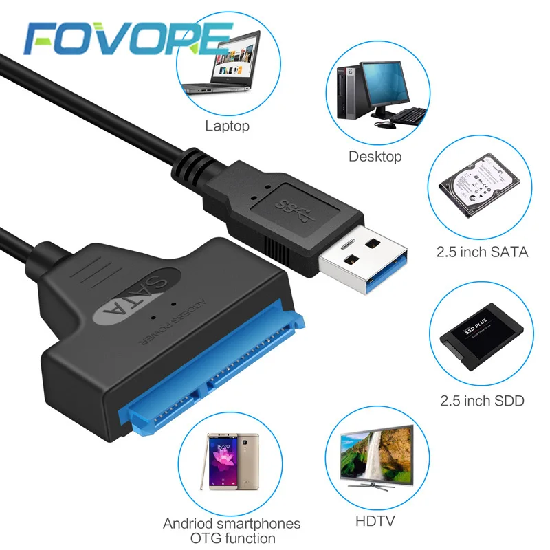 Кабель-переходник USB3.0 на sata3 конвертер 22 pin для 2 5 дюймового HDD SSD жесткого диска SATA