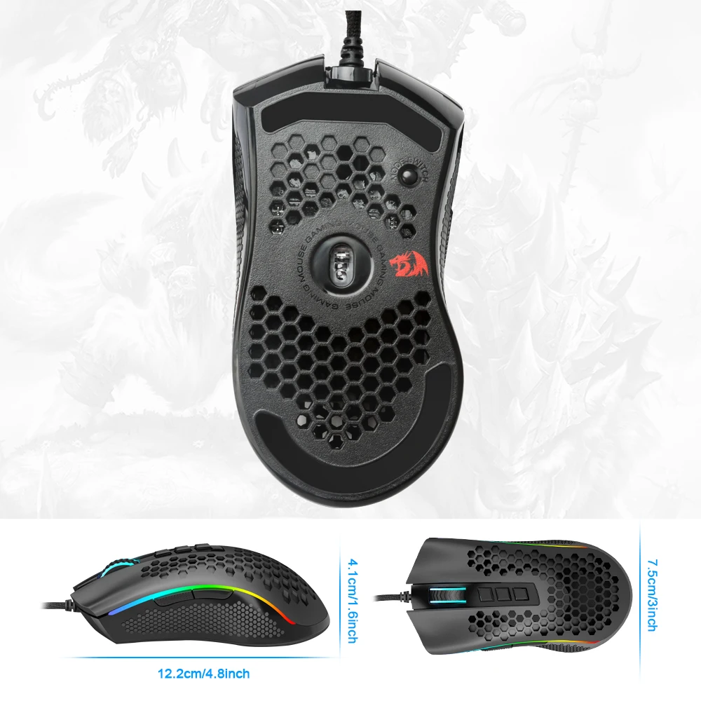 Игровая мышь Redragon Storm M808 проводная 12400 точек/дюйм с подсветкой|Мыши| |