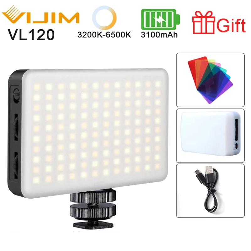 

Ulanzi VIJIM VL120 LED Video Camera Light 3200k-6500K Dimmable Studio Lamp Vlog Fill Light W RGB Color Filter Softbox Diffuser