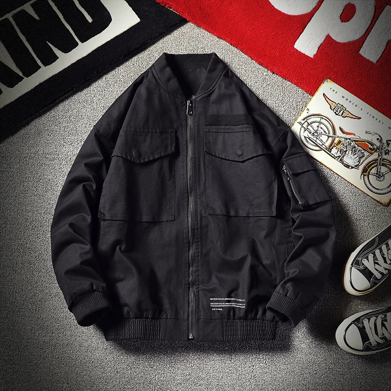 

Nice Pop Spring Men VogueJacket Coat Men Washed Pure Cotton Brand-Clothing Army Green Bomber Jackets Male Cargo Coats