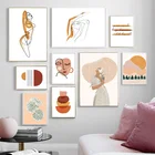 Абстрактная Мода девушка солнце монстера цитаты настенное Искусство Холст Картина скандинавские плакаты и принты настенные картины для декора гостиной