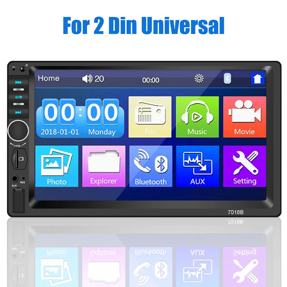 

Universal Car Radio Multimedia Player 2Din Stereo Receiver Mirror Link HD Head Unit AUX 7010B /7012B/7018B 7" Car MP5 Player