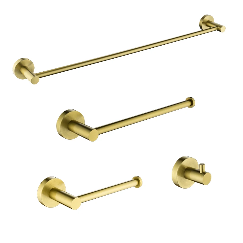 

Bathroom Accessories Gold Polish Bathrobe Hook Towel Rail Bar Rack Bar Shelf Tissue Paper Holder Bathroom Hardware Set New