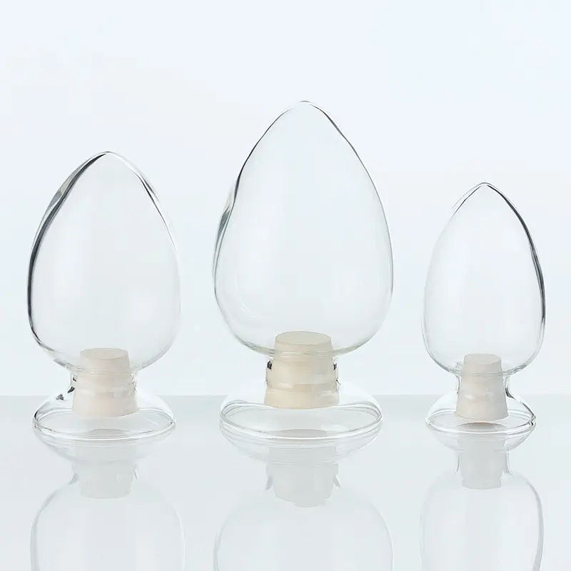 125/250/500ml Conical Glass Sample Bottle, Display show Bottle with Rubber Plug, Laboratory Glass Container