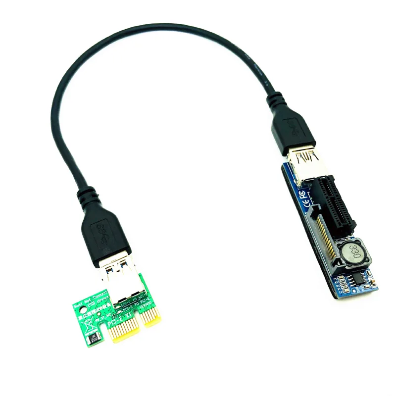 Переходник PCI-E Riser PCI Express 1X Extender Card Adapter 30 см Удлинительный кабель USB3.0 разъем PCIE X1