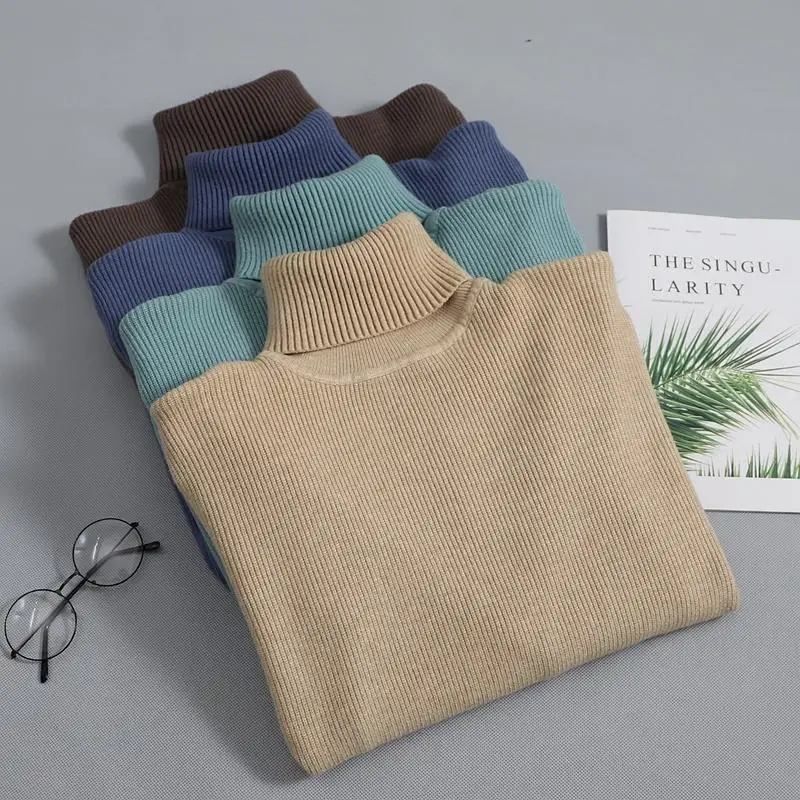 

ZITY Thick Warm Turtleneck Womens Sweaters Autumn Winter Knitted Jumpers Black White Women Pullovers Top Christmas Sweat