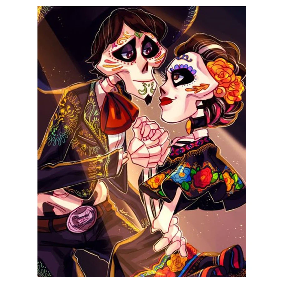 Алмазная вышивка сделай сам Набор для вышивки крестиком цветок Череп алмазная