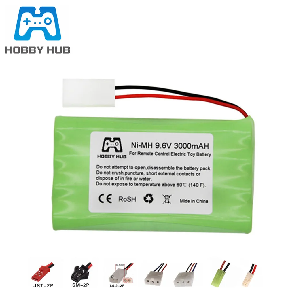 

9.6v 3000mah NiMH Battery For Rc toys Car Boat Gun Tanks Trains Robot Ni-MH AA 9.6v 2400mah Rechargeable Battery Pack