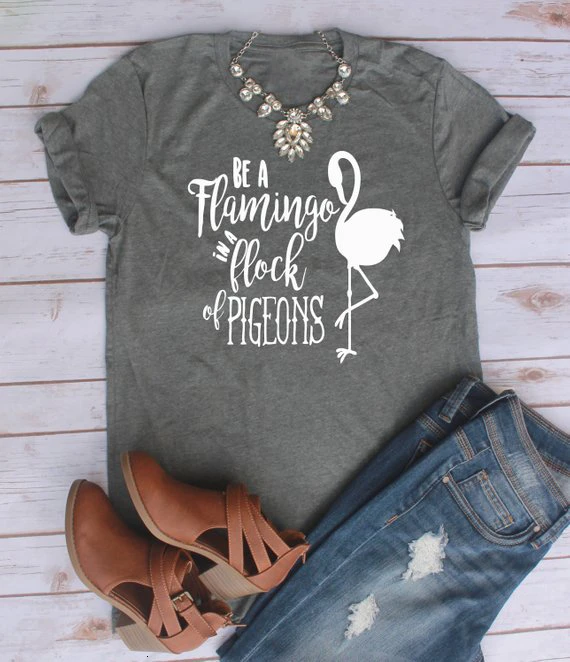 Футболка с Фламинго из флока голубей Симпатичные классные футболки в стиле
