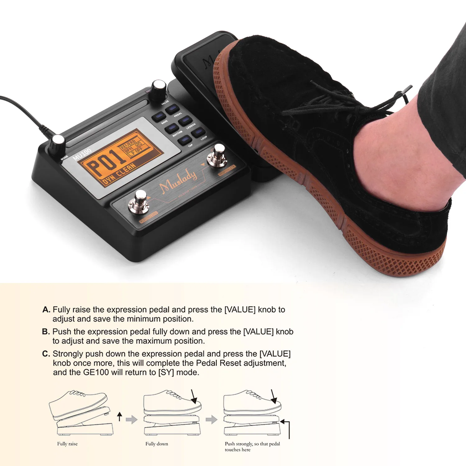 muslady mu100 gitarre multi effekte prozessor elektrische gitarre effekt pedal unterstützt 180s schleife aufnahme tuner tap tempo rhythmus free g