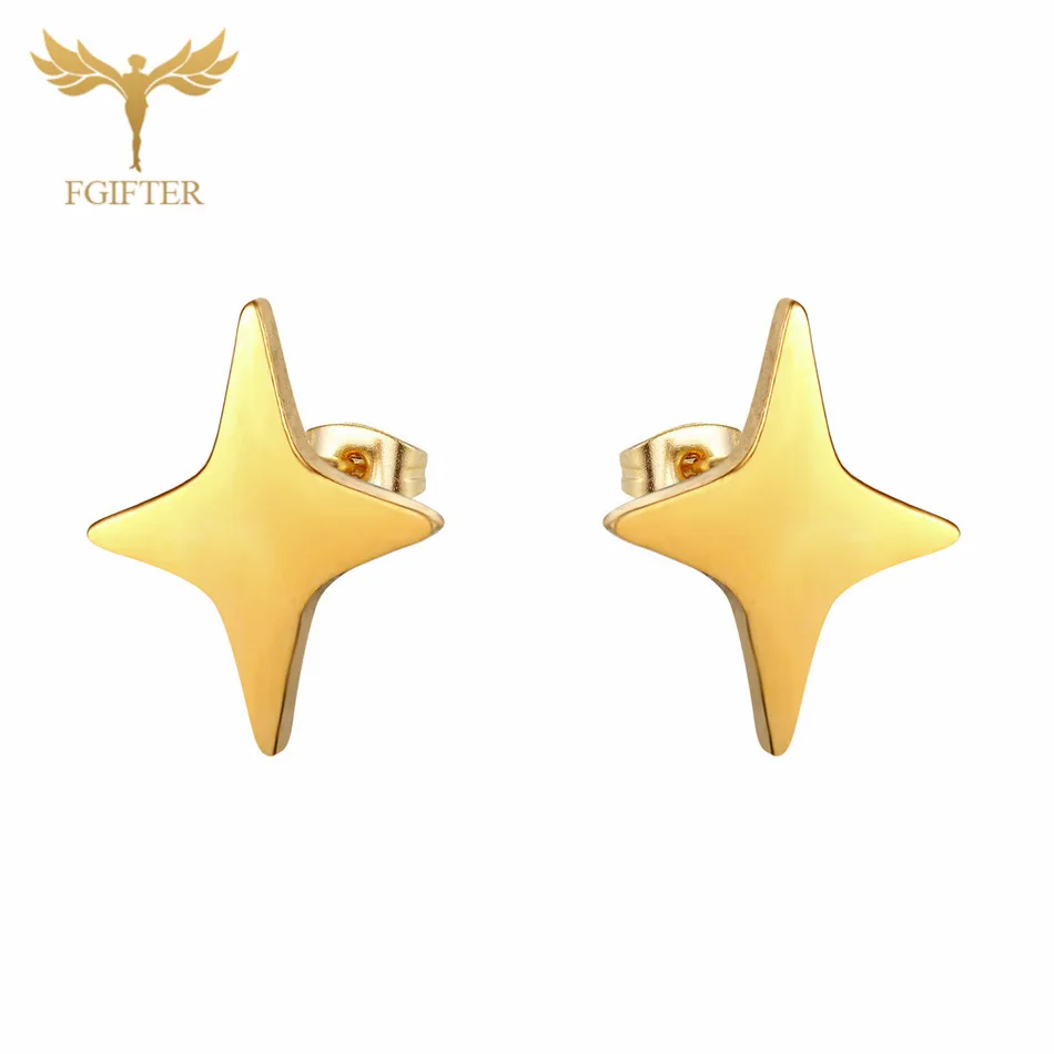Star Earrings 12pairs/lot Wholesale Star Earrings Set Man Woman Girl Stud Earring Gold Stainless Steel Jewelry Fashion Jewellery - Окраска металла: Star Earrings