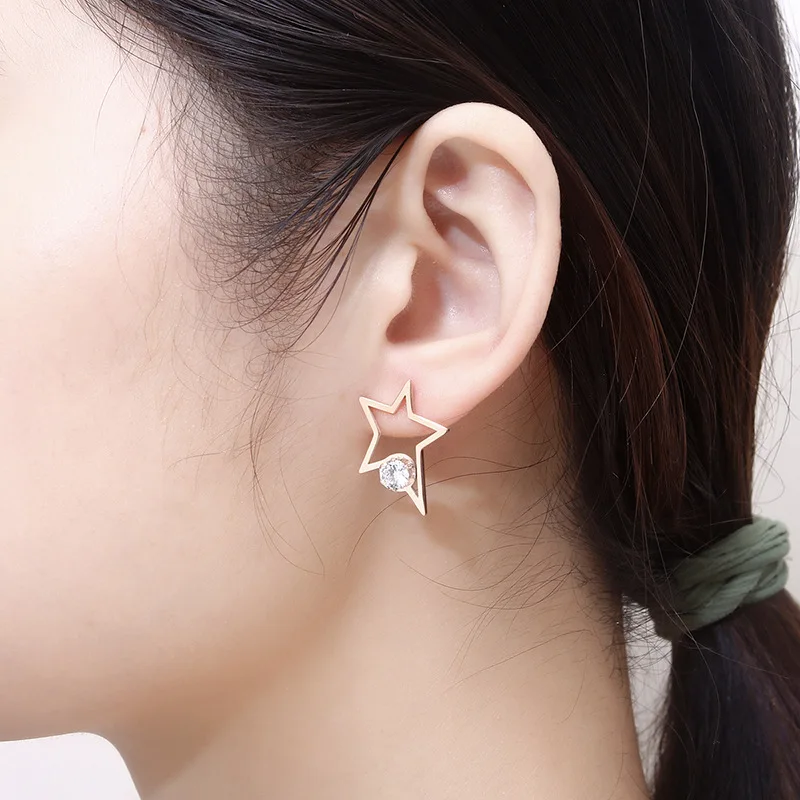 Серьги гвоздики из нержавеющей стали для женщин розовое золото форма