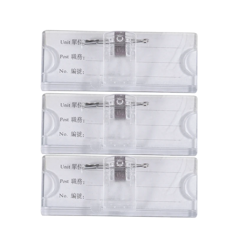 Новый безопасный Прозрачный жесткий пластиковый держатель для именной бирки 3