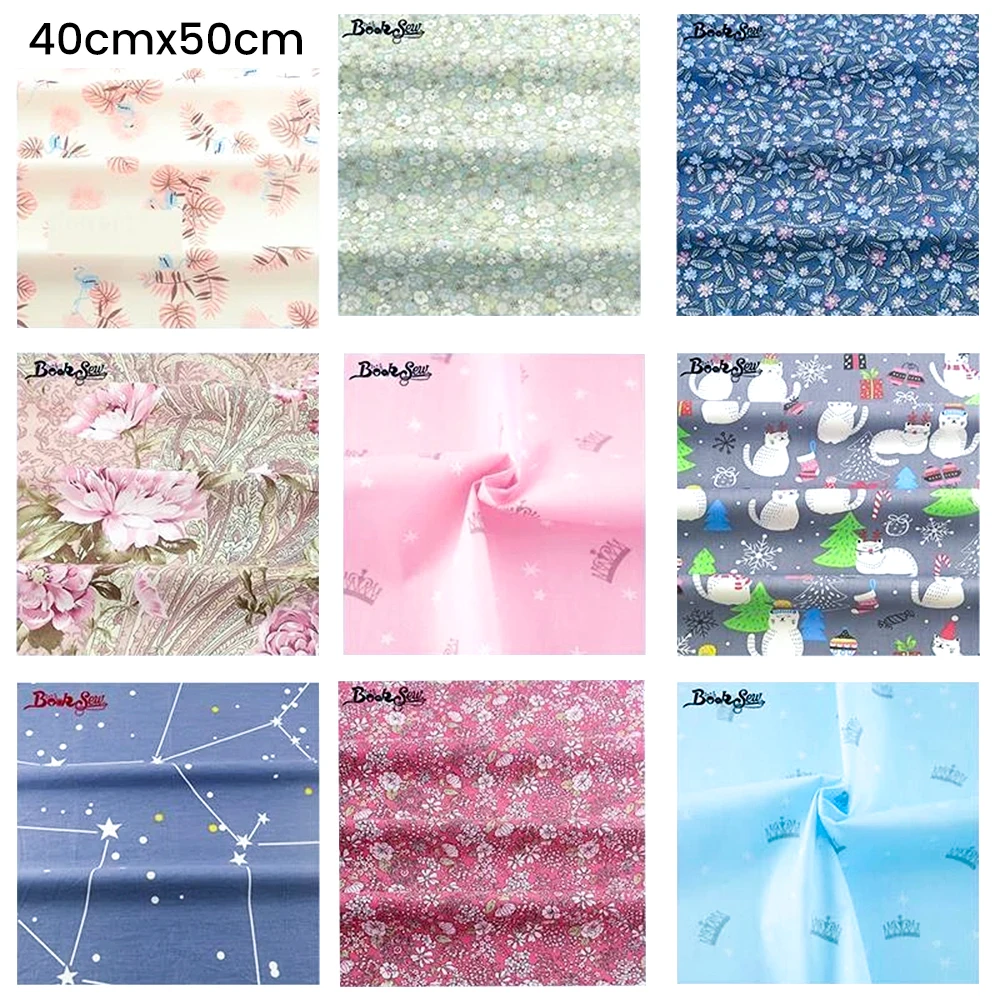 Booksew 40x50 см 100% хлопок саржевая Ткань цветочный принт ткань для искусства ремесло