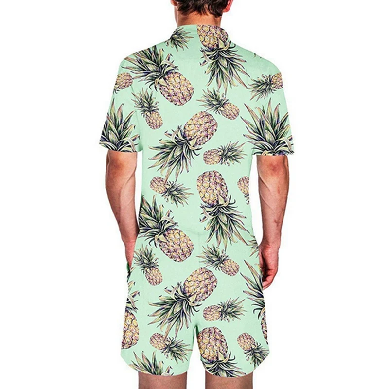 HEFLASHOR 2019 Фламинго Ползунки с цветами мужской спандекс короткий рукав комбинезон