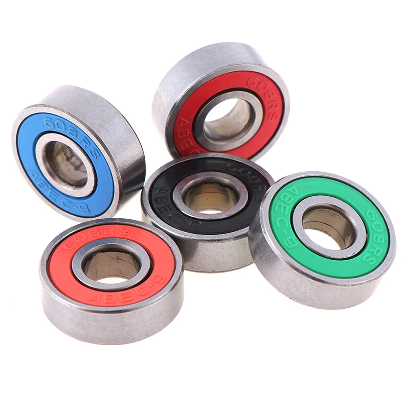 5x ABEC-9 608 2RS роликовые коньки подшипник колеса антикоррозийный скейтборд подшипник колеса красный герметичный 8x22x7 мм вал