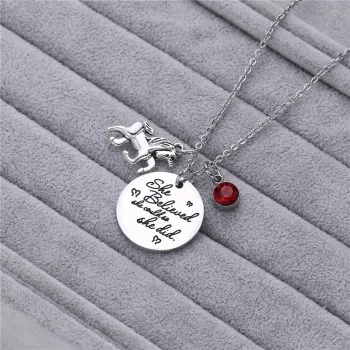 

She Believed She Can So She Did Twelve Birthday Stone Necklace N370