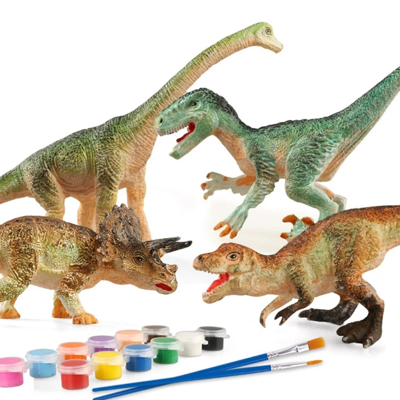 

3D Dinosaur Painting Toy Crafts Art Set Children Educational Handmade Graffiti White Embryo Solid Dinosaur Map Toy Game
