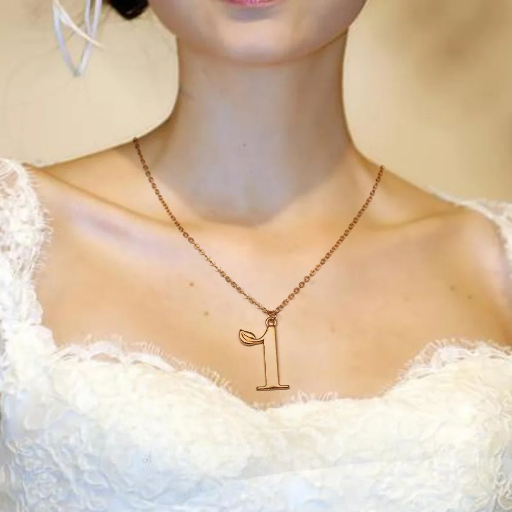 Номер 1 кулон ожерелья ожерелье Модные украшения на выход короткая цепочка