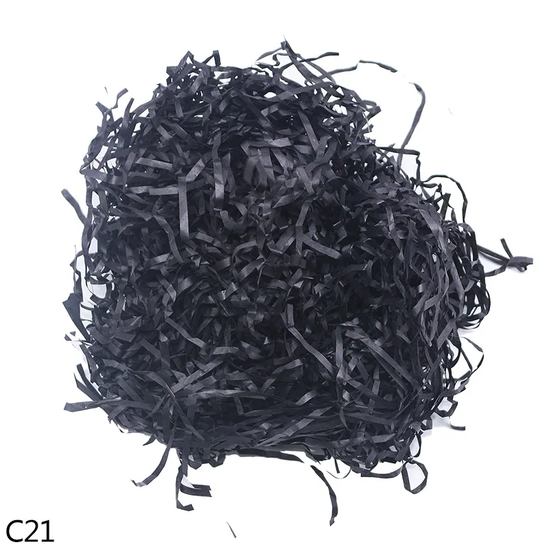 50 г/упак. многоцветный крафт корзина для ненужных бумаг Shred нарезанная тонкая бумага трава конфетти наполнитель Свадебная вечеринка подарок декор - Цвет: C21