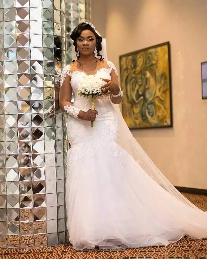 

Сексуальное платье с длинным рукавом Русалка свадебное платье размера плюс, Vestido De Noiva, высокого качества, воздушные юбки свадебное платье с...