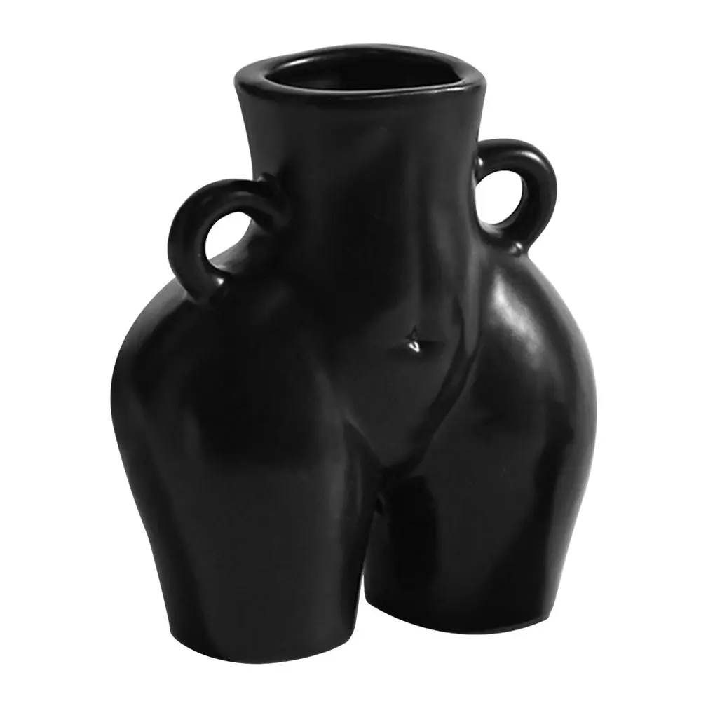

Creative Ceramic Binaural Vase With Standing Hip Body Shape Artist Residence Jewelry Accessories Vase
